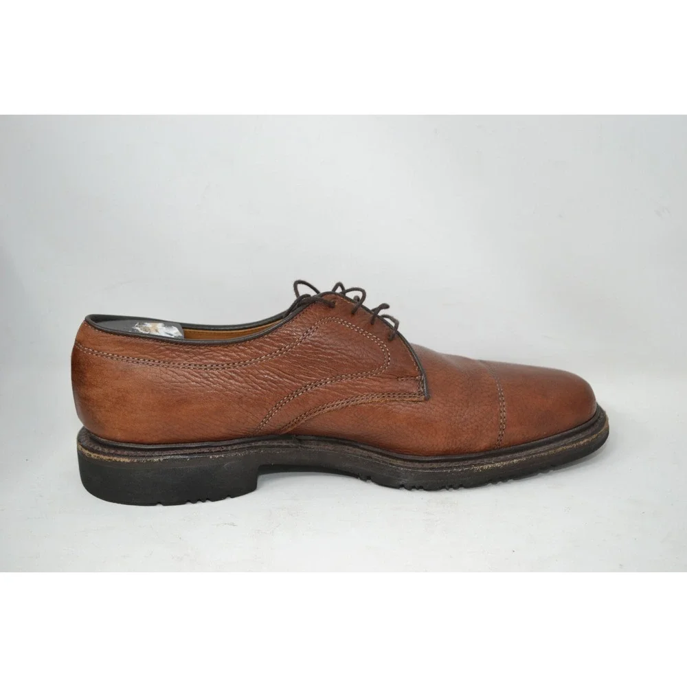 ALLEN EDMONDS Becker BROWN Pebbled Leather Lace Shoes Mens 9‎ D Cap Toe Oxford